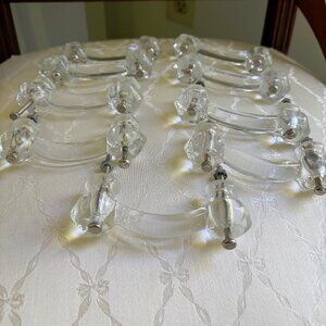 Set of Clear Glass Drawer/Cabinet Pulls (9) and Knobs (5)